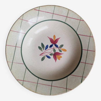Assiette creuse vintage Gien tamaris motif fleur décoré main