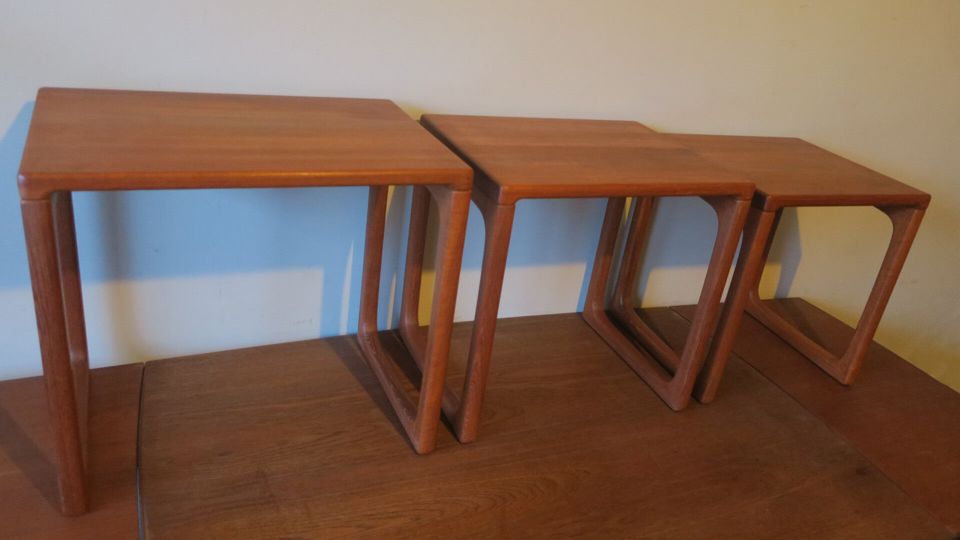 Set of mid century Danish teak nesting tables by GR Gelsted, 1960s