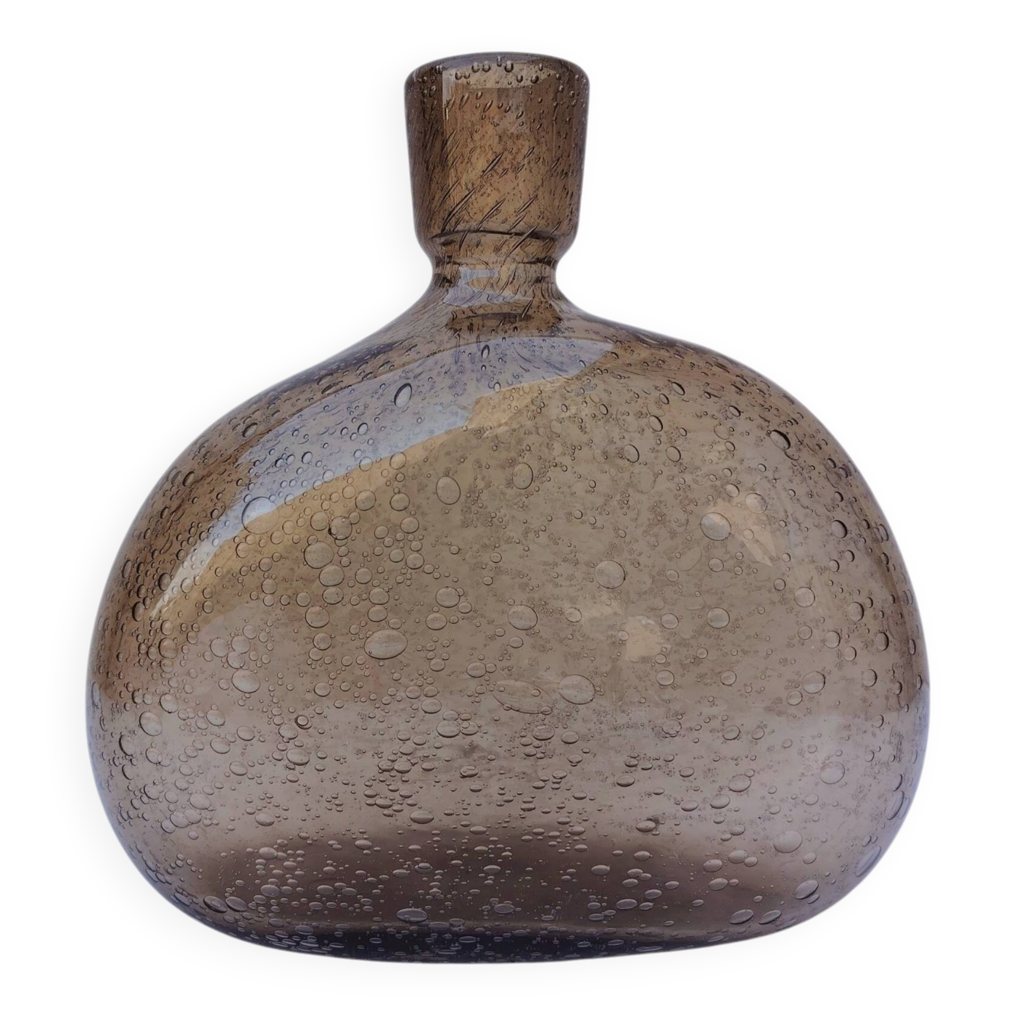 Bubbled glass bottle, Bendor glassware.