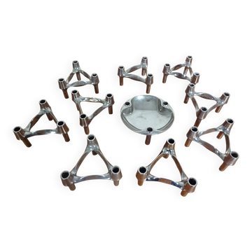 Candleholders by Ceasar Stoffi & Fritz Nagel for BMF, 1960s, Set of 10