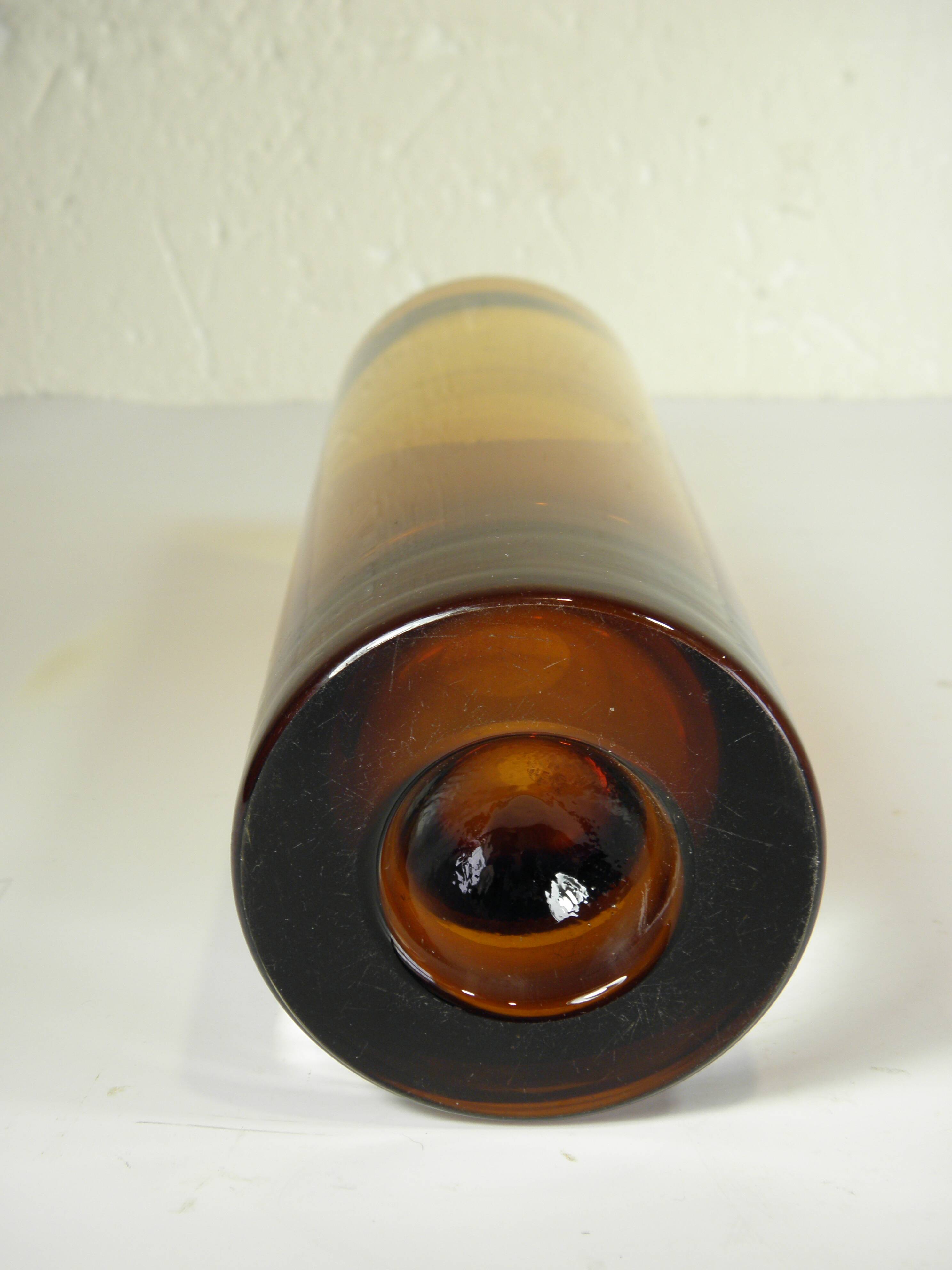 Amber glass vase 25 cm 1970s