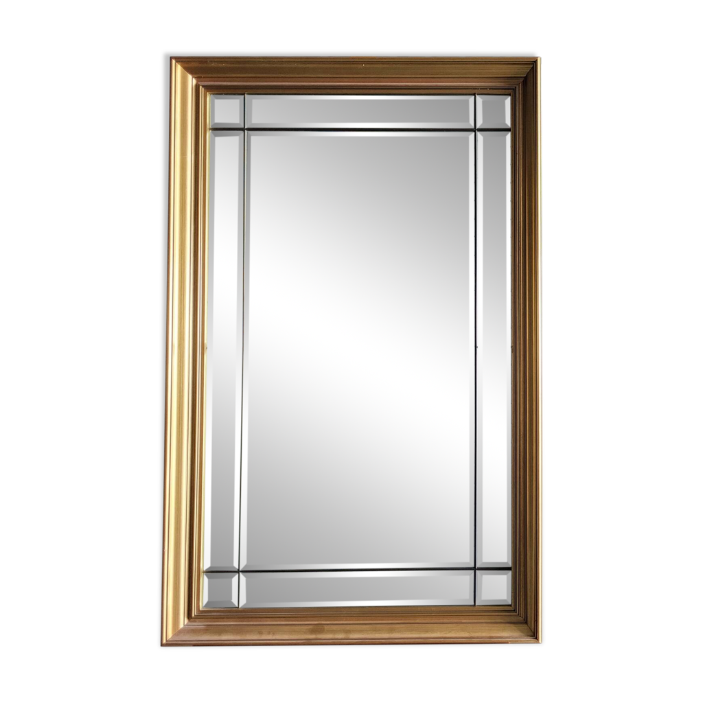 Grand Miroir Ovale Doré Biseauté Vintage – Pour Salle De Bain, Dimensions 67x48 Cm