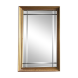 Authentic old large beveled mirror with gilded frame Vintage in very good condition