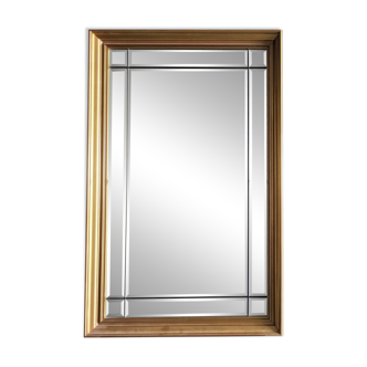 Authentique ancien grand miroir glace biseauté cadre doré Vintage en très b