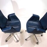 Set of 2 Kill International 6727 leather office chairs by Fabricius & Kastholm