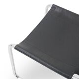 Pair of metal and leather chairs by Carlo Bartoli for T70, 1970s.