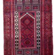 Tapis de Prière Vintage Baluch Fait Main en Laine – 94 x 152 cm