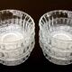 6 antique dessert bowls Clear glass / Scalloped edges