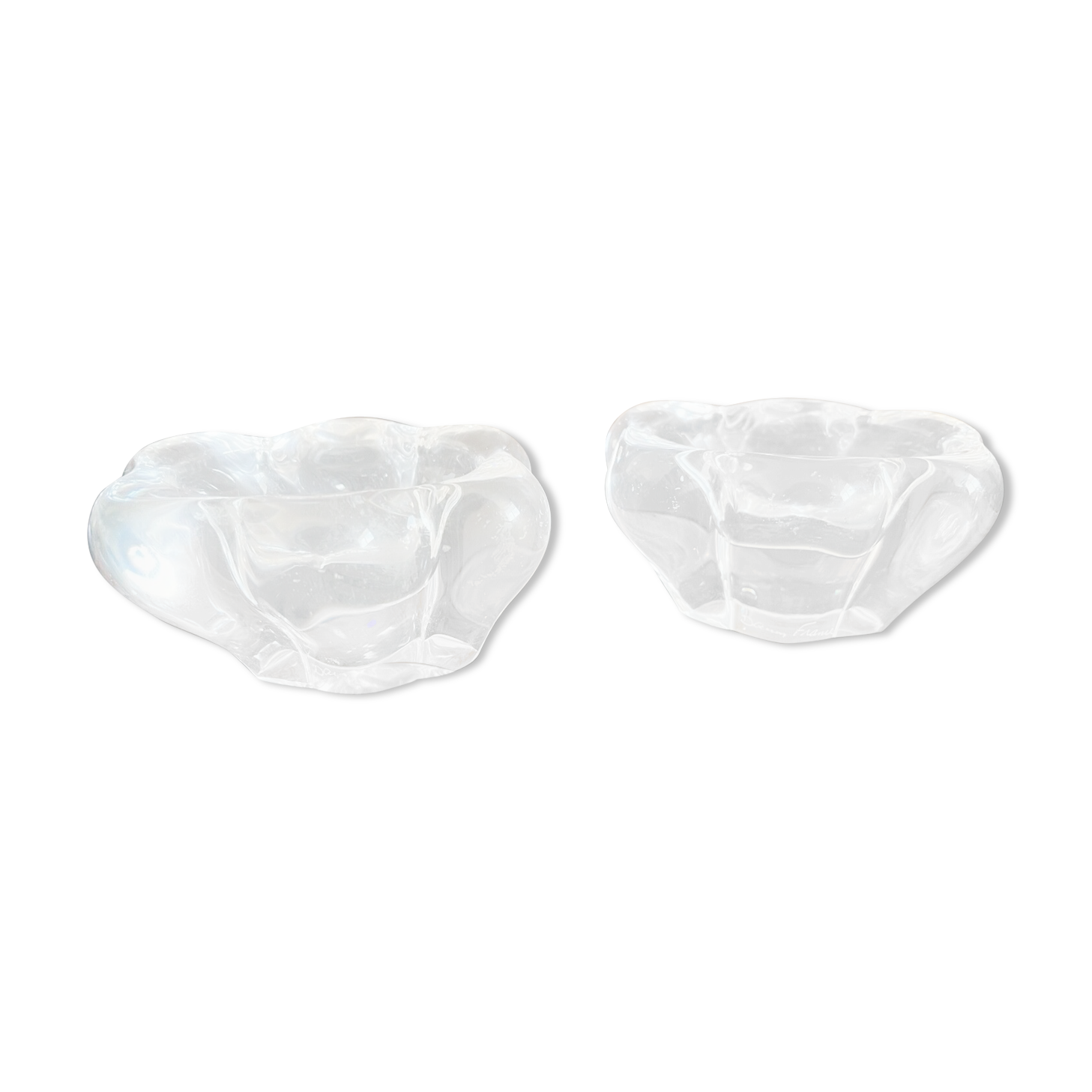 Pair of Salt shakers Salerons in DAUM crystal