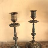 Pair of decorated candlesticks
