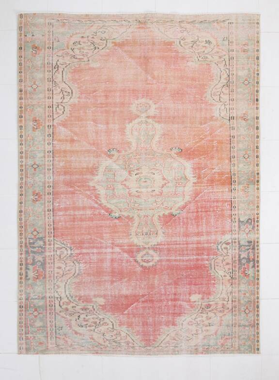 6x8 Soft Samon Living Room Rug, Anatolian Flatweave, 179x254 Cm