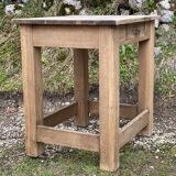 Brutalist table with 1 drawer, stripped oak.