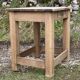 Brutalist table with 1 drawer, stripped oak.