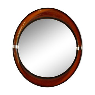 Miroir rond cadre plexi 1970