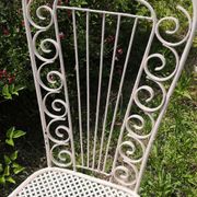 Chaises métal perforé trèfle dossier haut années 50 Set de 2
