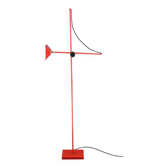 1980s Halogen Red Floor Lamp, Italy