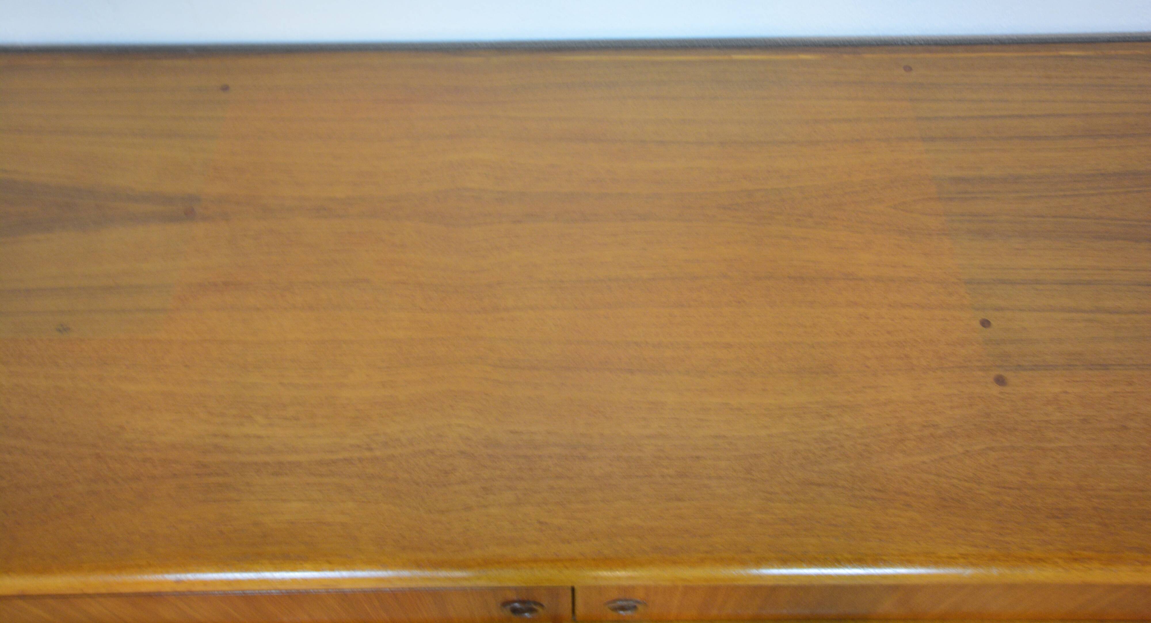 Low Scandinavian teak sideboard Metal