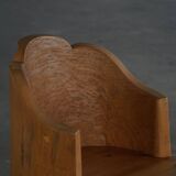 Fauteuil Stump Moderne en Pin Massif, par un Ébéniste Suédois, Wabi Sabi, années 1960