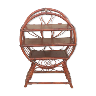 Round rattan library.