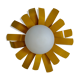 Applique soleil ancienne métal jaune et opaline