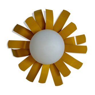 Wall light  ingold yellow metal and opaline sun