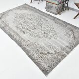 Tapis vintage classique 5x9 nuances de gris et de marron, 150x278 cm