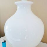 White glazed ceramic lamp, sleek design from the 60s/70s