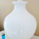 White glazed ceramic lamp, sleek design from the 60s/70s