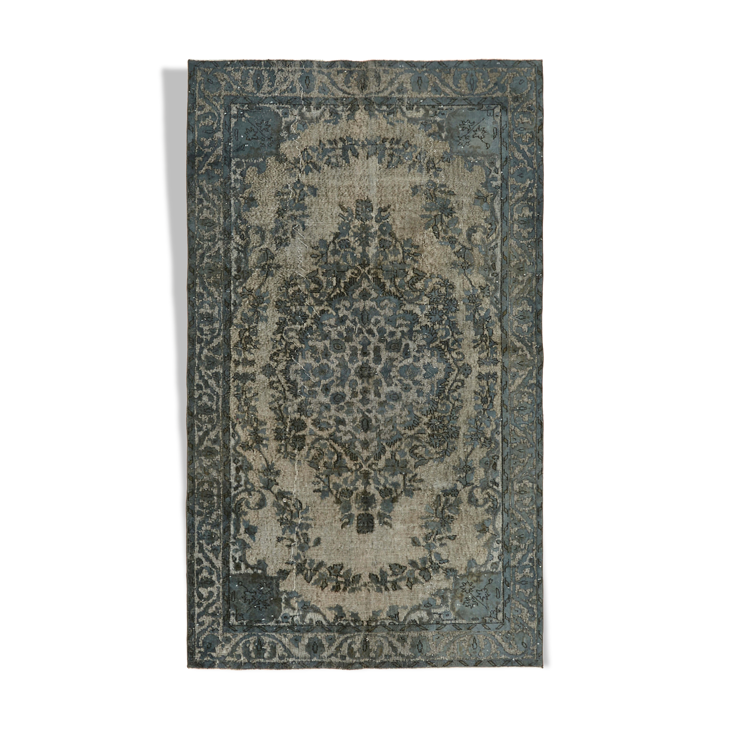Handwoven Unique Oriental 1980s 165 cm x 274 cm Grey Rug