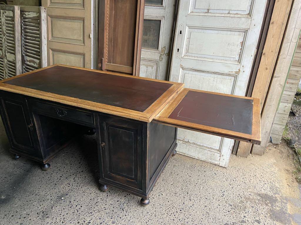 Old wood and leather desk