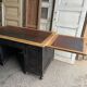 Old wood and leather desk