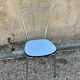 Chrome chair with blue Formica