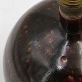 Dark brown stoneware ball lamp by Guy Baudat, 1970s