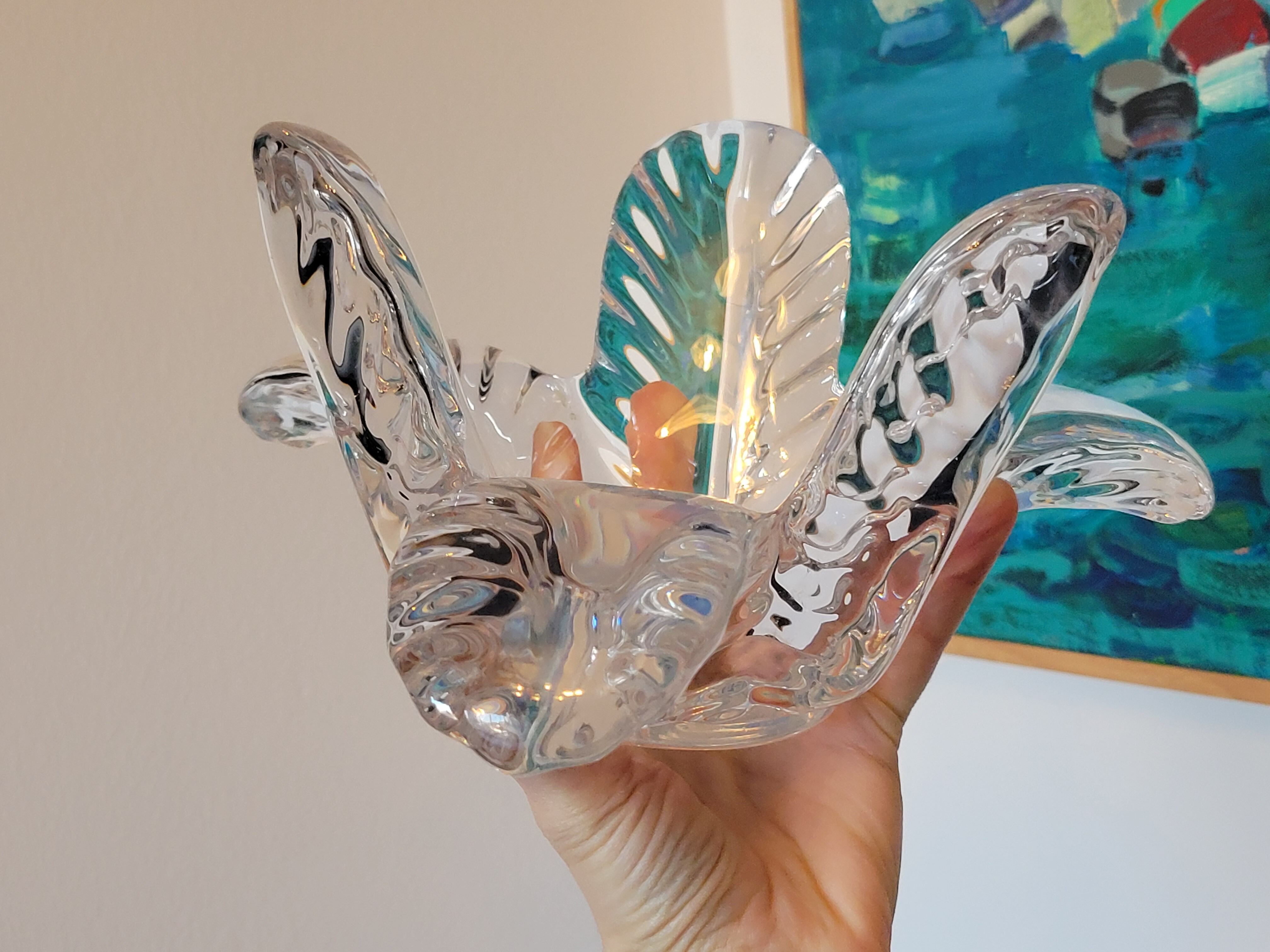 Valves the Chatel empty cut crystal pocket plant shape 50s - 60s