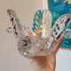 Valves the Chatel empty cut crystal pocket plant shape 50s - 60s