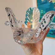Vannes le Chatel coupe vide poche en cristal forme végétale années 50 - 60