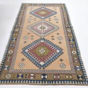 Mustard Pink Oriental Pattern Turkish Rug, 135x232Cm