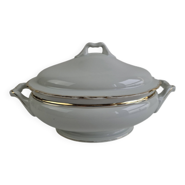 1930s Czechoslovak Art Deco Porcelain Soup Tureen by Duchcov Eduard Eichler