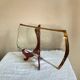 Plat en verre signé annie glass 37/310 made in usa bord doré à l’or fin 24k