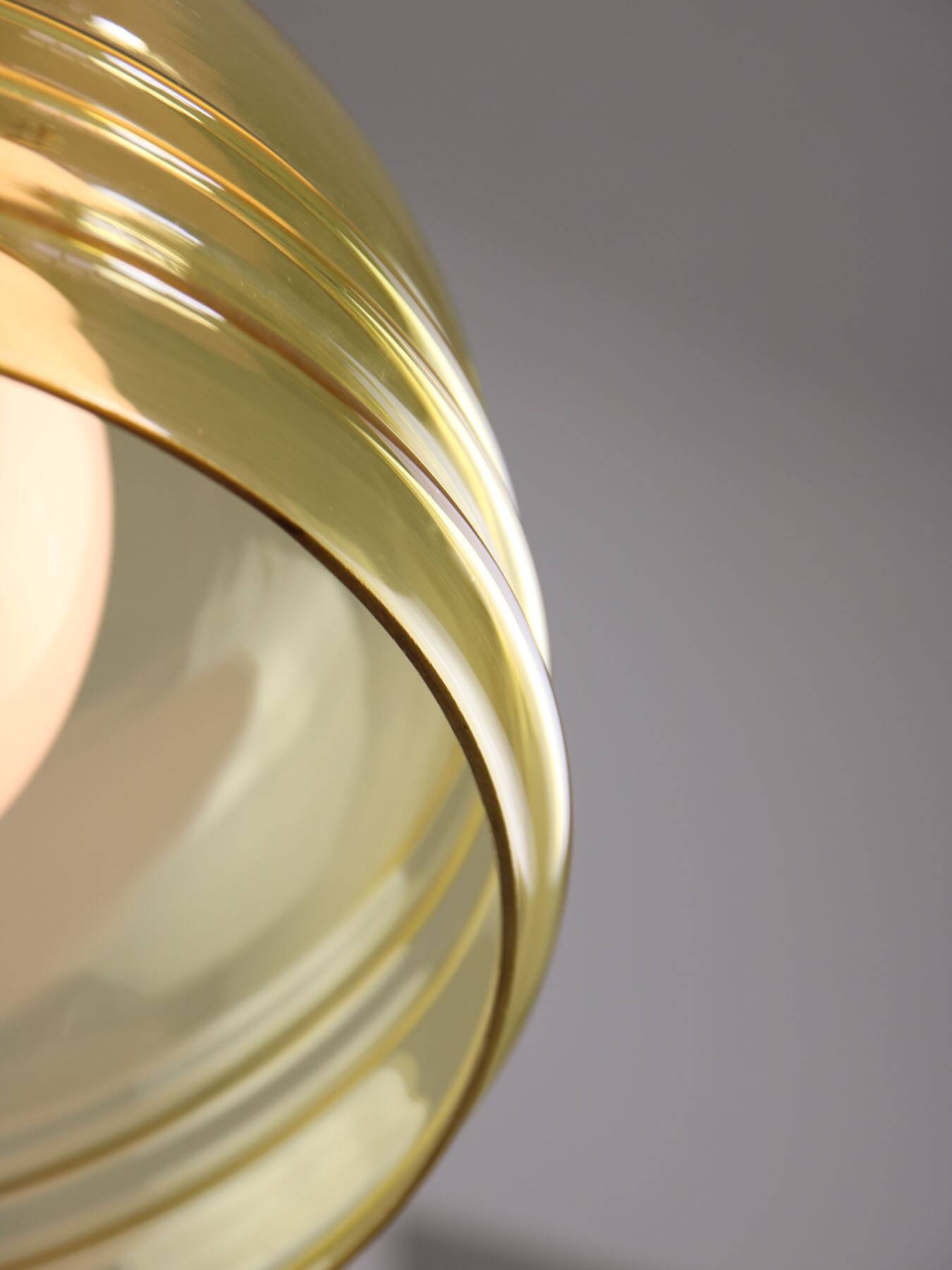 Vintage Italian Chrome and Glass Pendant Lamp, 70s