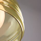 Vintage Italian Chrome and Glass Pendant Lamp, 70s