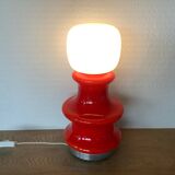 ▪️Lampe Space Age Verre Vintage Rouge