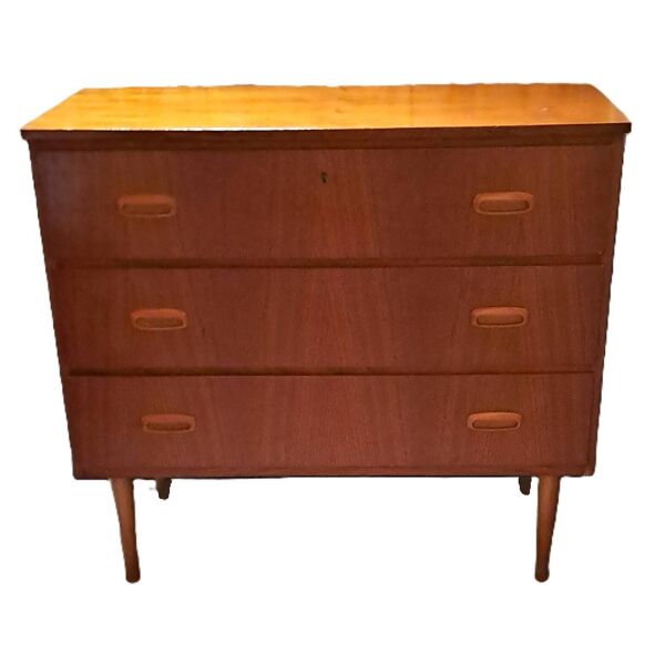 Commode 3 tiroirs scandinave en teck, 1970