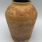 Artistic Vase in Ceramic ACOLAY style Brutalist, vintage, signed Hubert GUY