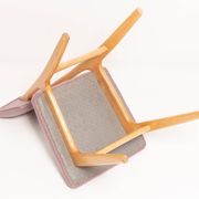 "Butterfly" dining chair, boucle pink wool, light wood