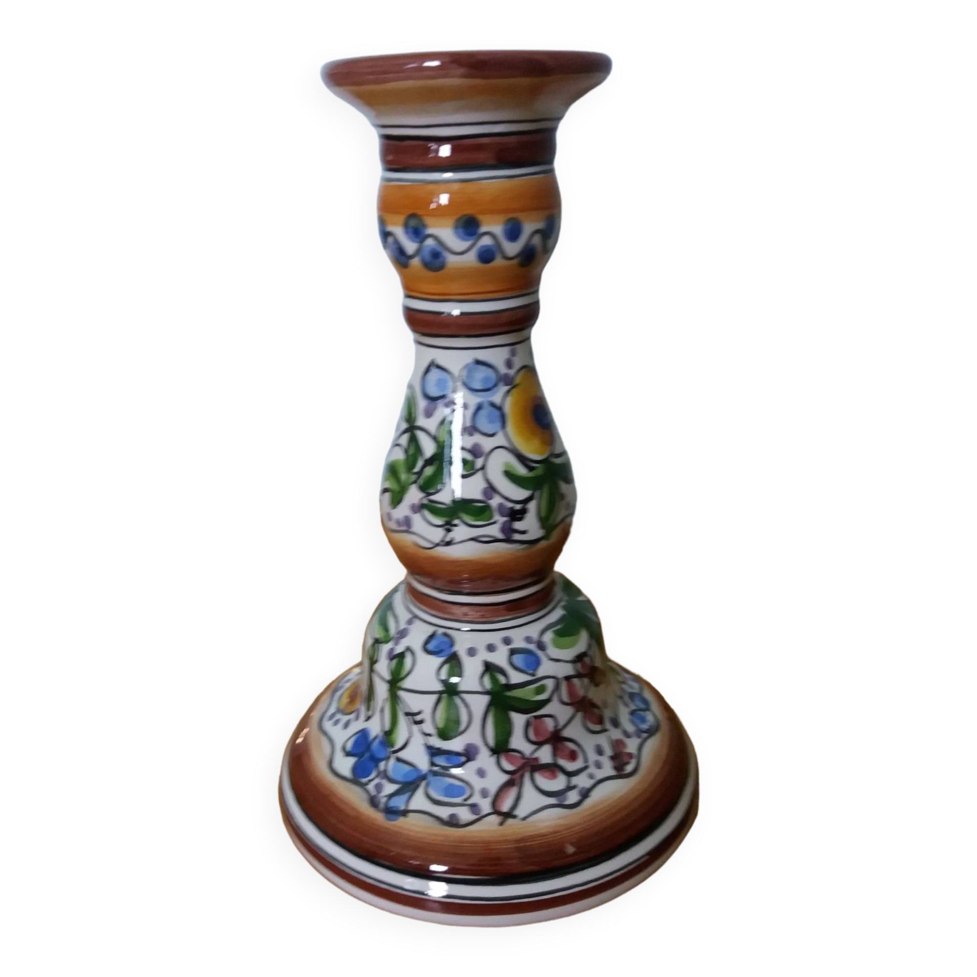 Hand painted Portugal Coimbra candle holder