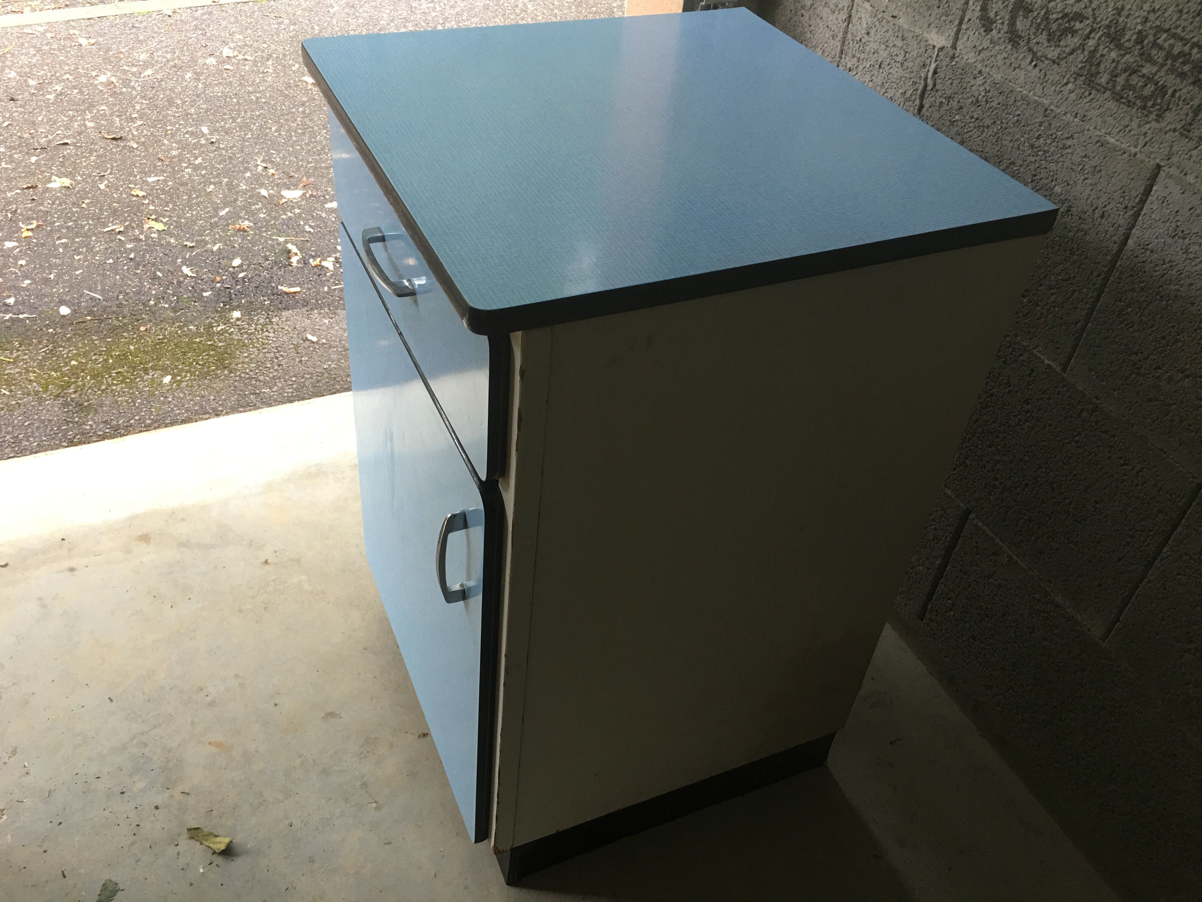 Blue formica kitchen furniture