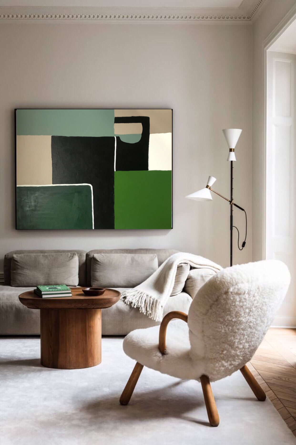 Abstract painting geometric shapes "Life" 100x81 cm
