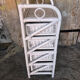 Lot 3 meubles commodes rotin blanc vintage