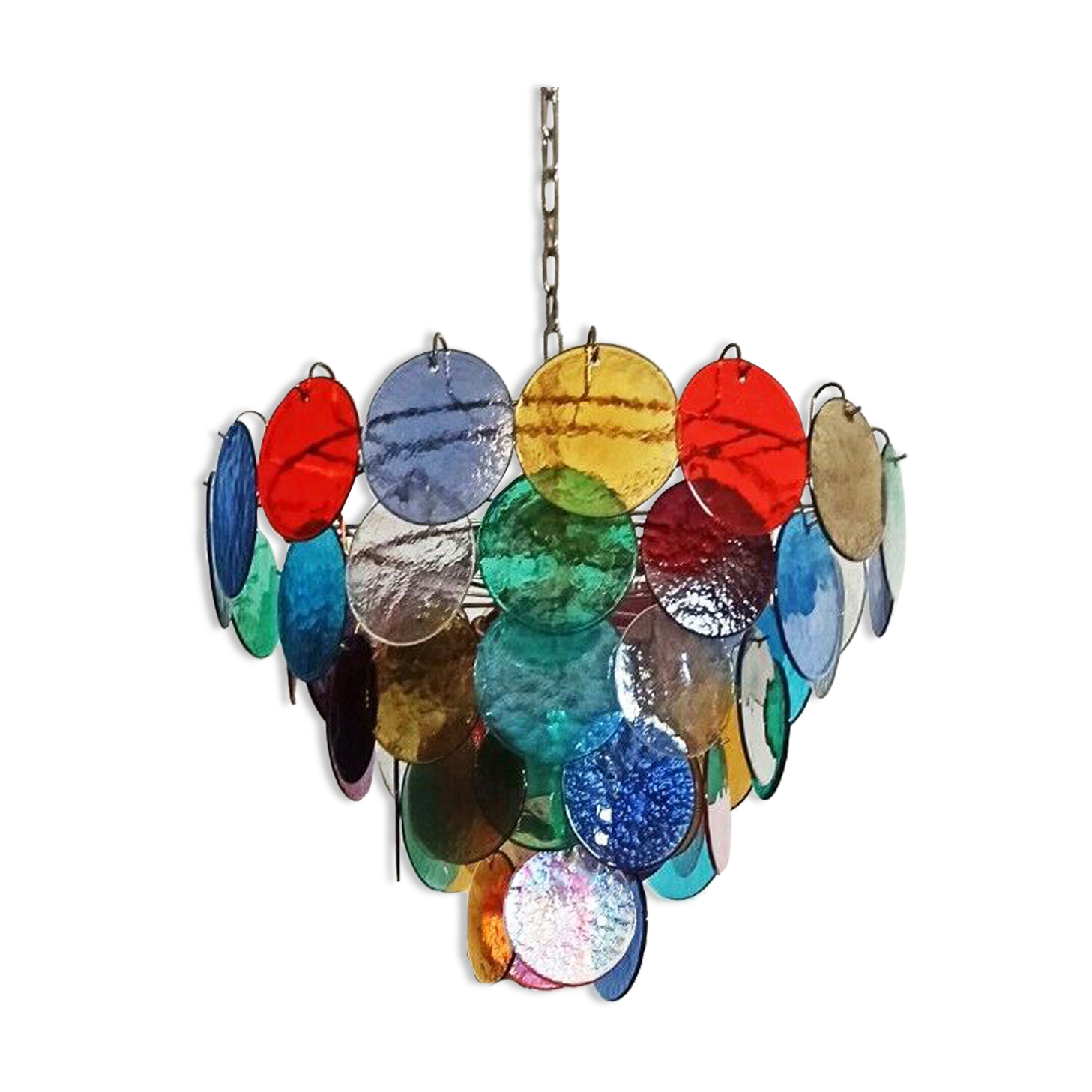 Chandelier 10 fires in murano glass, Italy, 80s
